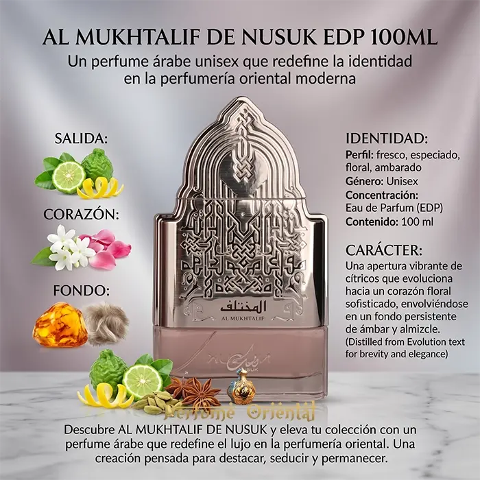 Perfume AL MUKHTALIF DE NUSUK EDP 100ML-Unisex - Image 3