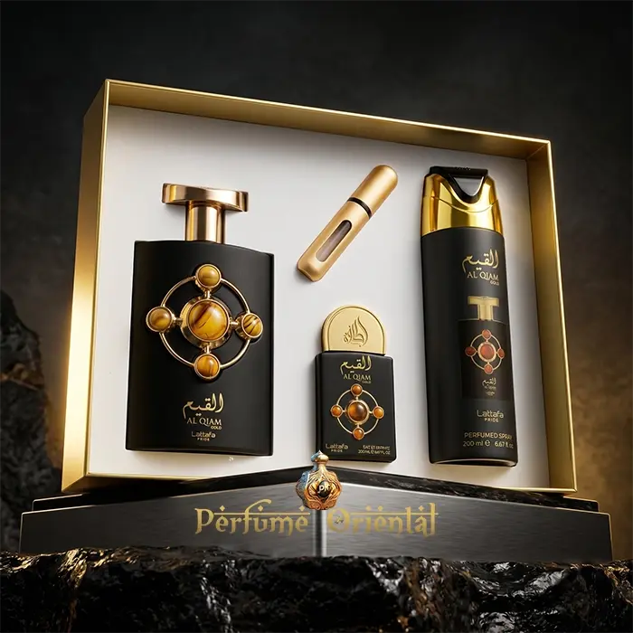 Perfume AL QIAM GOLD – LATTAFA (3PC GIFT SET)- Hombre - Image 4