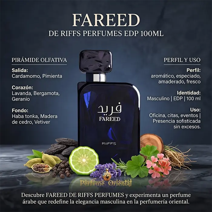 Perfume FAREED -RIFFS PERFUMES EDP 100ML-para Hombre - Image 3