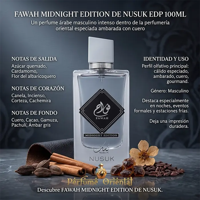 Perfume FAWAH MIDNIGHT EDITION DE NUSUK EDP 100ML-para Hombre - Image 3