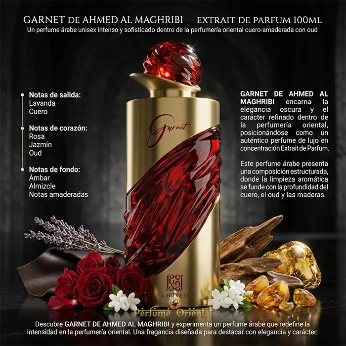 Perfume GARNET- AHMED AL MAGHRIBI EXTRAIT DE PARFUM 100ML-Unisex - Image 3