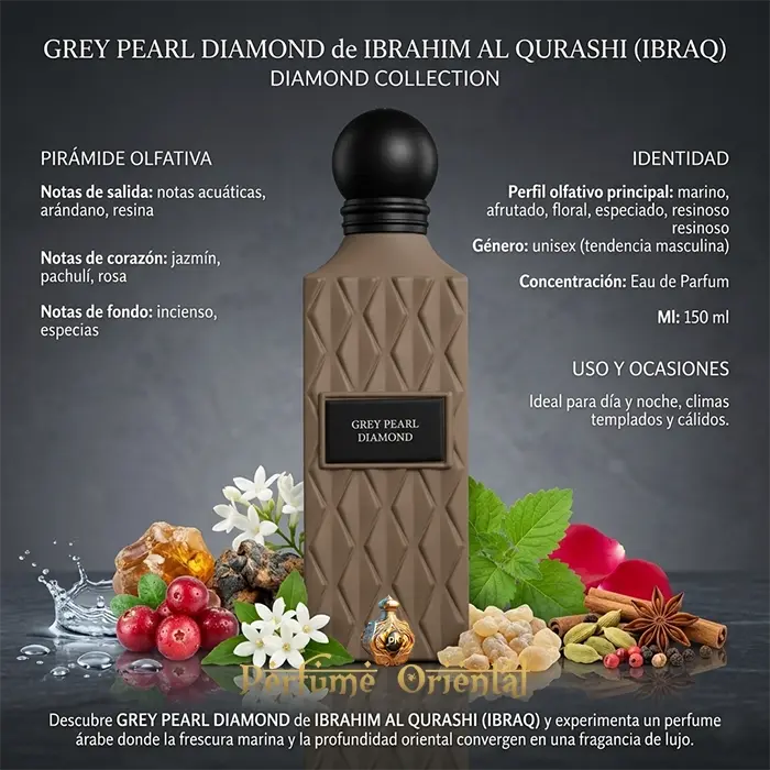 GREY PEARL DIAMOND de IBRAHIM AL QURASHI (IBRAQ)-150ML-Unisex - Image 3