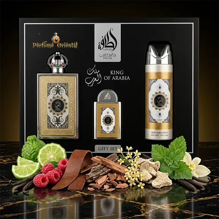 Perfume KING OF ARABIA – LATTAFA PRIDE COLLECTION (3PC GIFT SET) - Image 2