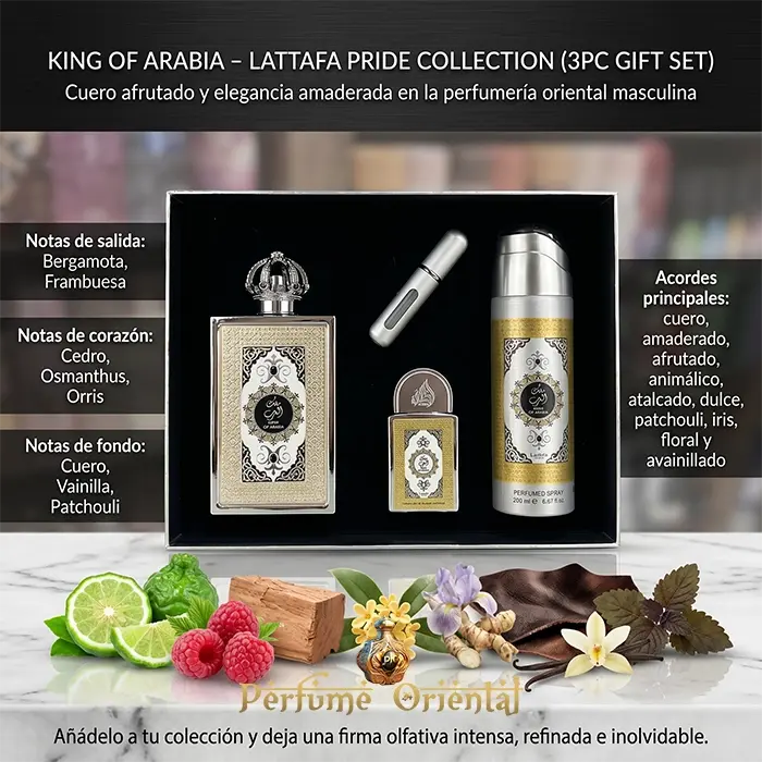 Perfume KING OF ARABIA – LATTAFA PRIDE COLLECTION (3PC GIFT SET) - Image 3