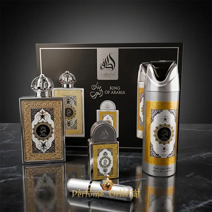 Perfume KING OF ARABIA – LATTAFA PRIDE COLLECTION (3PC GIFT SET) - Image 4