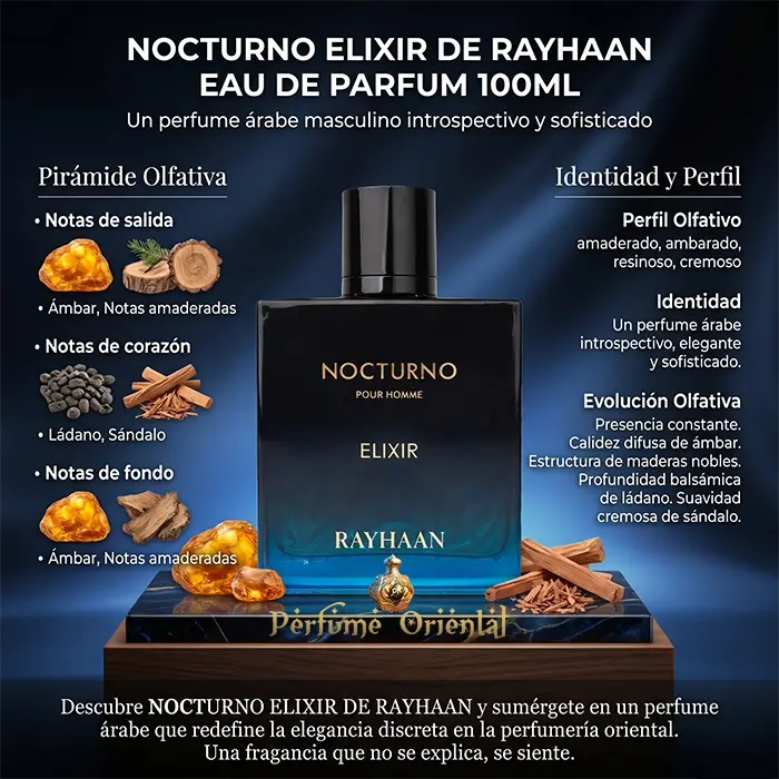 Perfume NOCTURNO ELIXIR - RAYHAAN Edp- 100ML para Hombre - Image 3