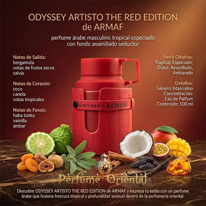 Perfume ODYSSEY ARTISTO THE RED EDITION de ARMAF-100ml - Image 3