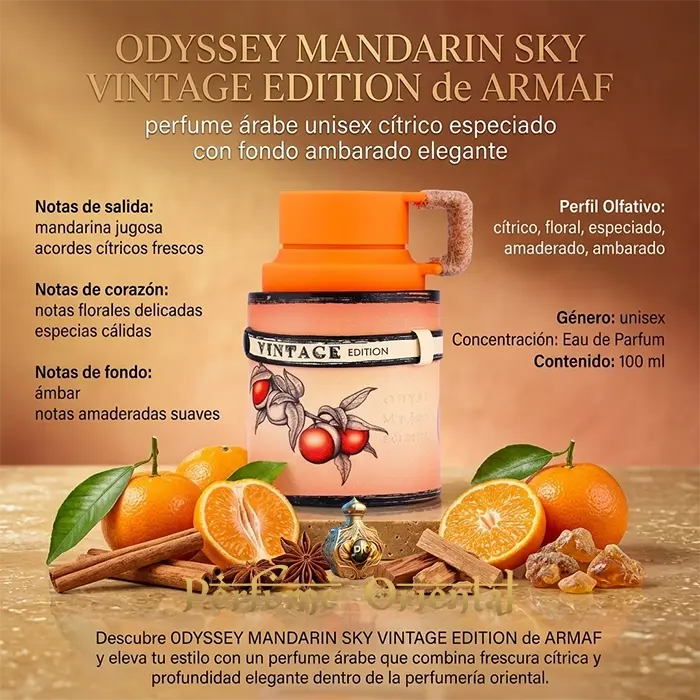 Perfume ODYSSEY MANDARIN SKY VINTAGE EDITION de ARMAF-100ml - Image 3