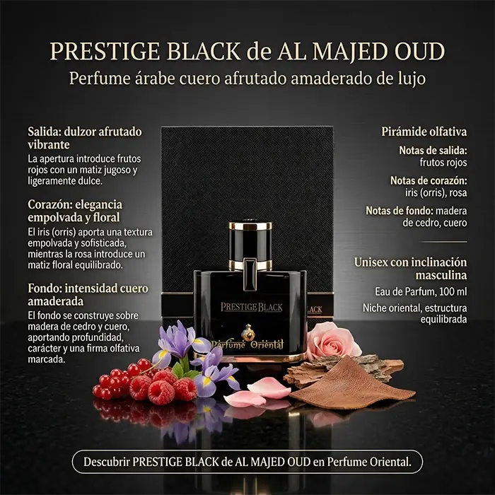 Perfume PRESTIGE BLACK de AL MAJED OUD 100ml-Unisex - Image 3