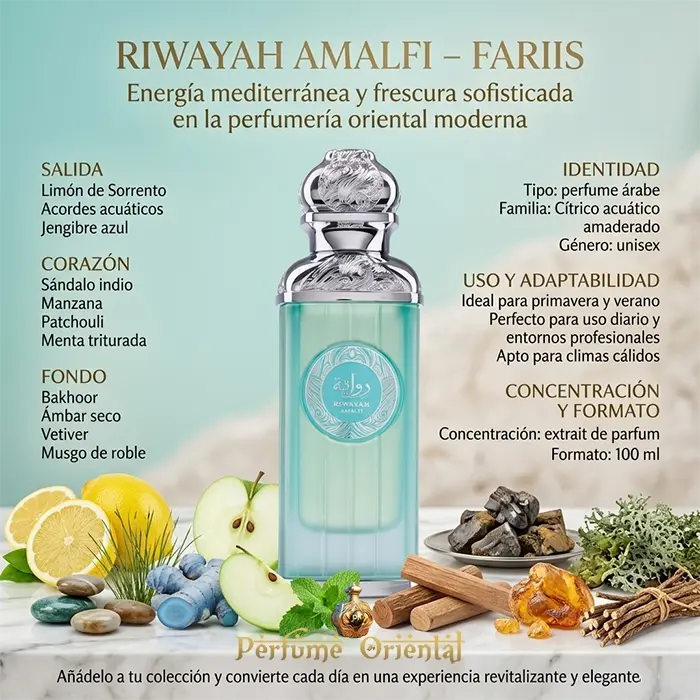 Perfume RIWAYAH AMALFI – FARIIS EXTRAIT DE PARFUM-100ml-Unisex - Image 3