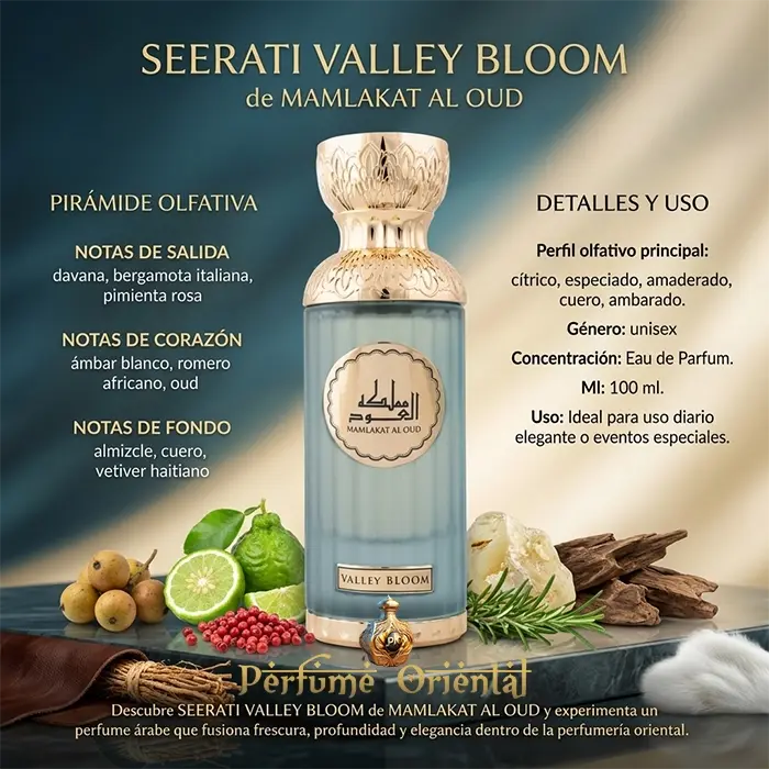 Perfume SEERATI VALLEY BLOOM de MAMLAKAT AL OUD-100ml Unisex - Image 3