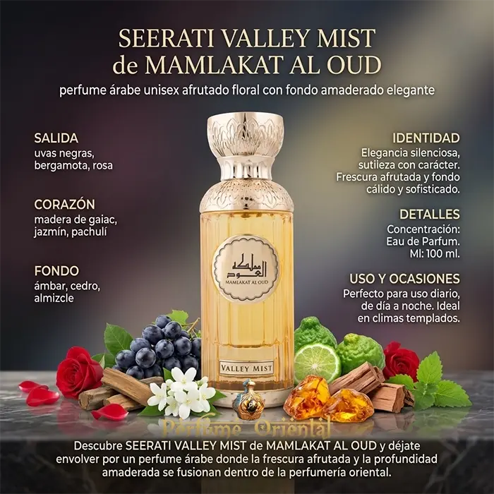 Perfume SEERATI VALLEY MIST de MAMLAKAT AL OUD-100ml Unisex - Image 3