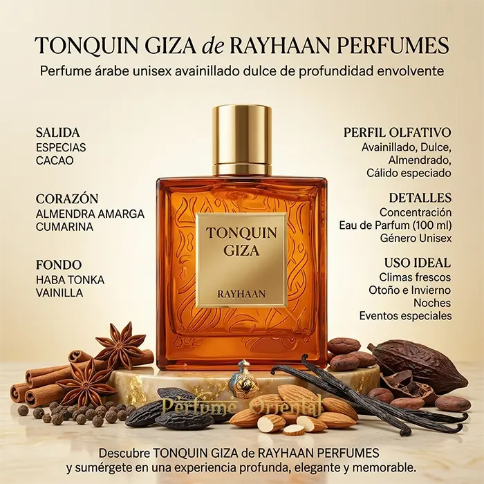 TONQUIN GIZA de RAYHAAN PERFUMES-100ml Unisex - Image 3