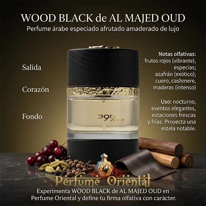 Perfume WOOD BLACK de AL MAJED OUD-75ML-Unisex - Image 3